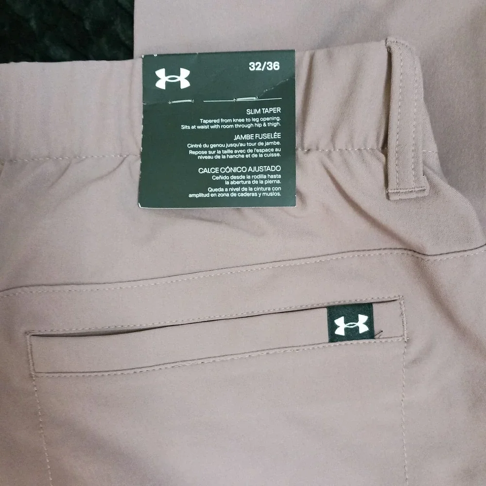 Under Armour Mens Drive 5 Pocket Golf Pants Water Repellent Maroon Mist Sz 32x36